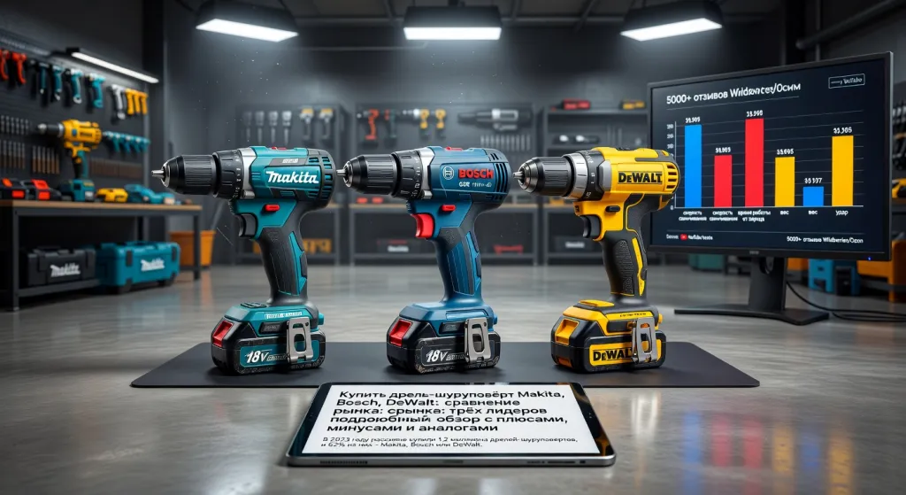 Купить дрель-шуруповёрт Makita, Bosch, DeWalt: сравнение трёх лидеров рынка: подробный обзор с плюсами, минусами и аналогами