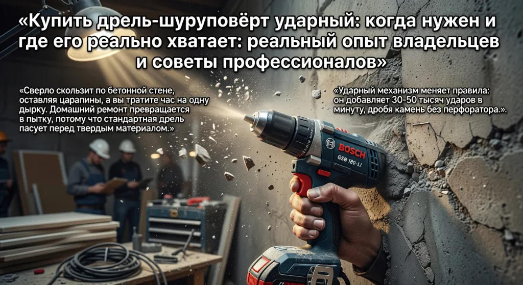 Купить дрель-шуруповёрт ударный: когда нужен и где его реально хватает: реальный опыт владельцев и советы профессионалов