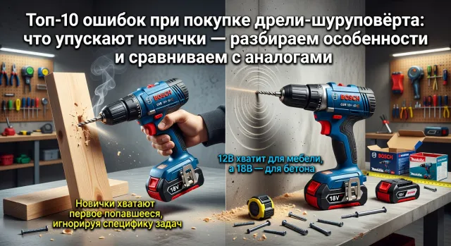 Топ-10 ошибок при покупке дрели-шуруповёрта: что упускают новички — разбираем особенности и сравниваем с аналогами